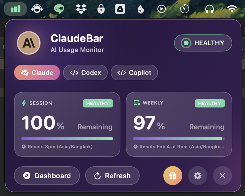 ClaudeBar Screenshot