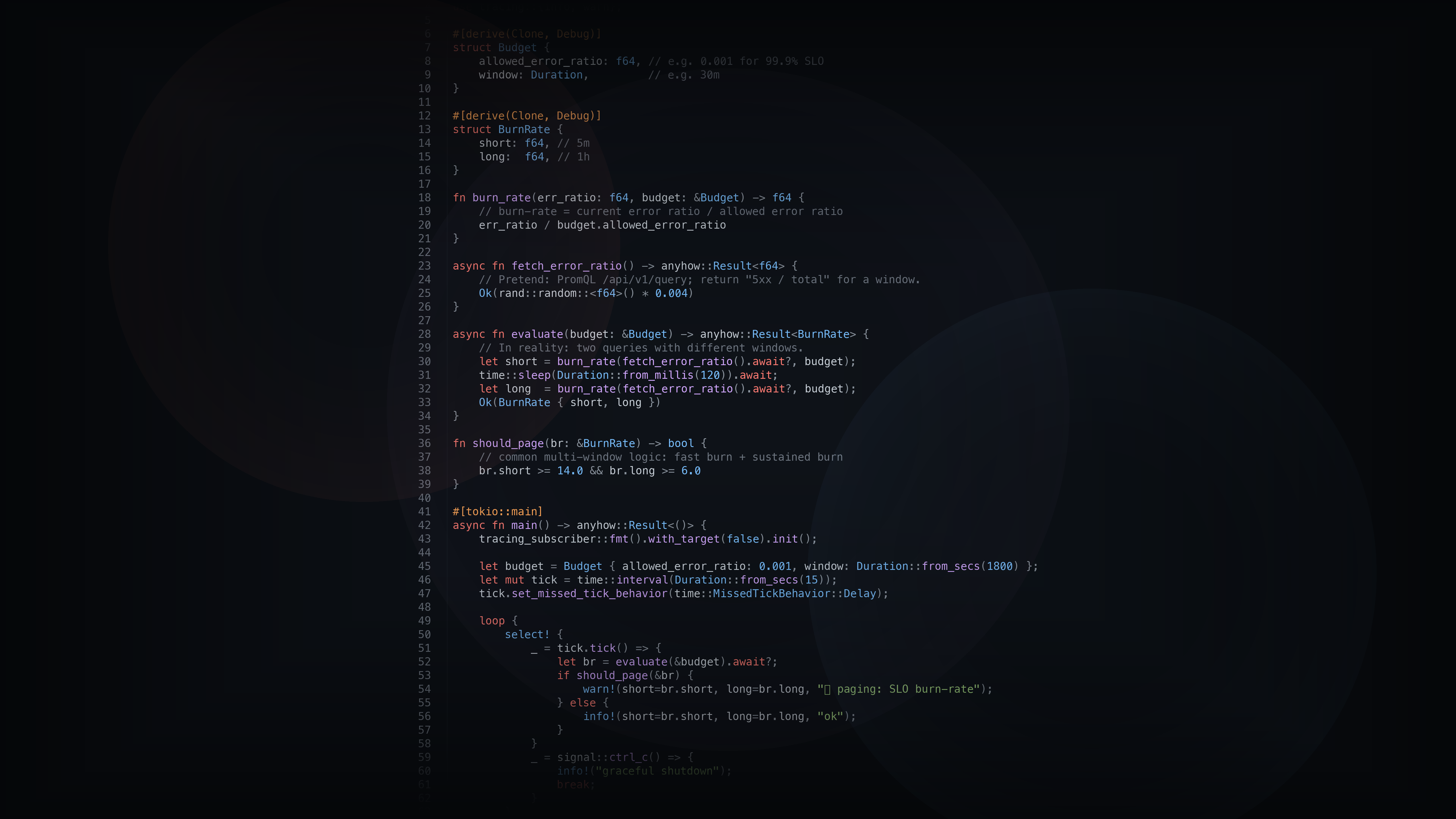 Rust code wallpaper generated by Claude Code